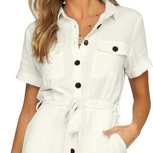 White Shorts Romper / Jumpsuit